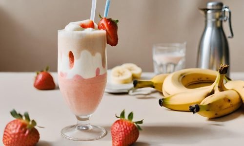 c贸ctel sin licor Smoothie de Fresa y Pl谩tano